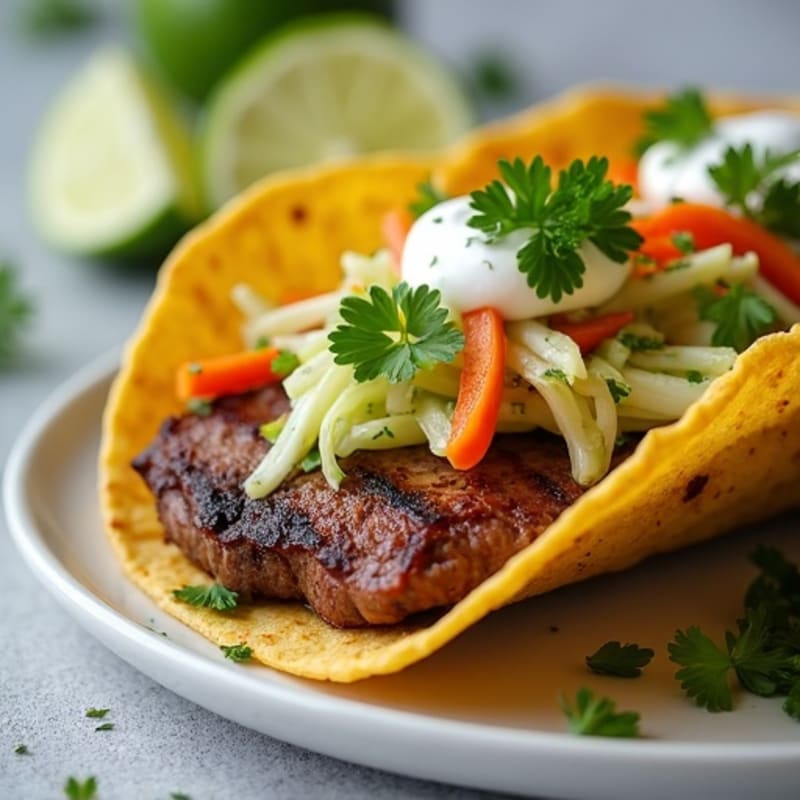 Grilled Steak Tacos with Fresh Cilantro Lime Slaw