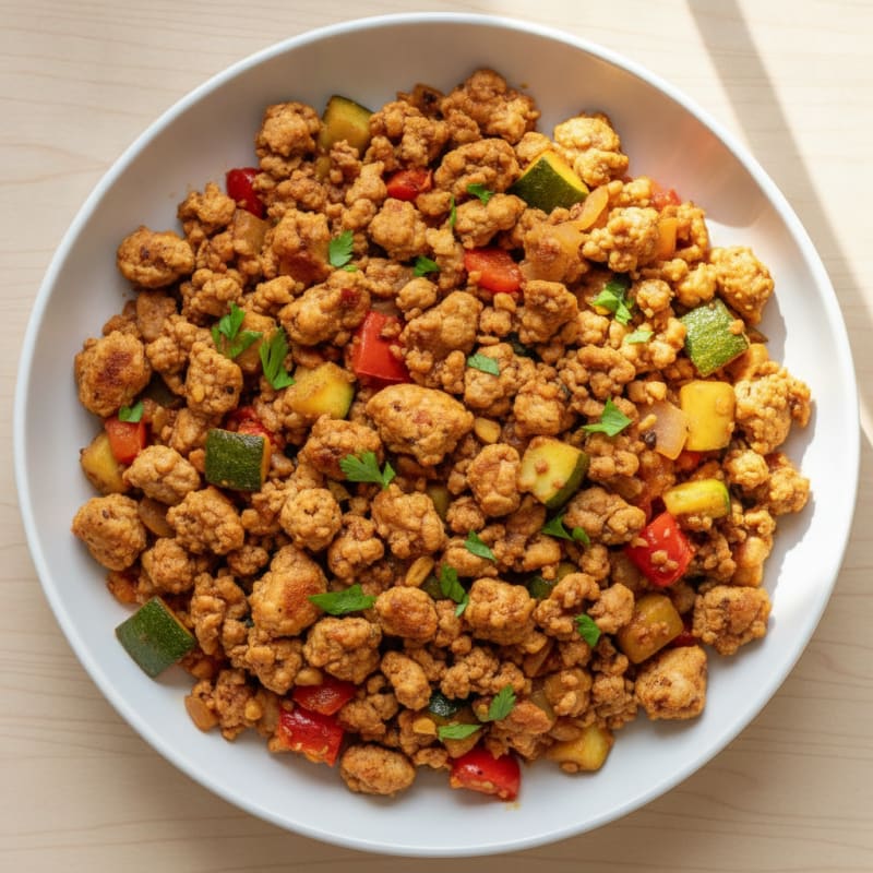 Ground Chicken and Vegetable Skillet