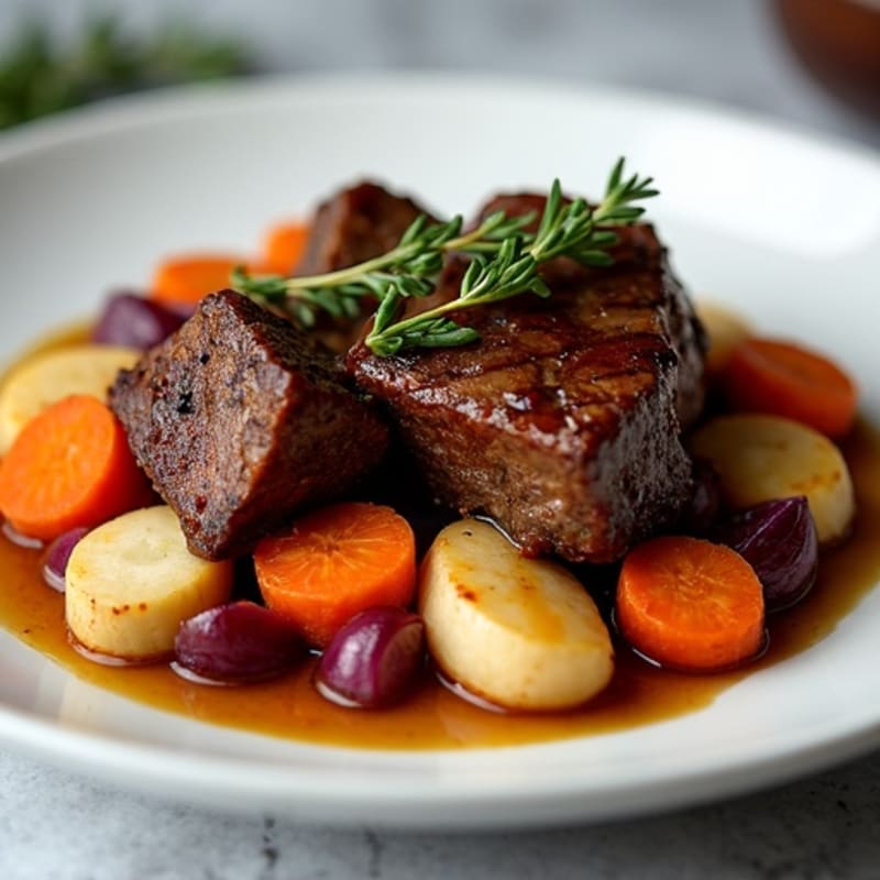 Tender Slow-Braised Short Ribs with Roasted Root Vegetables
