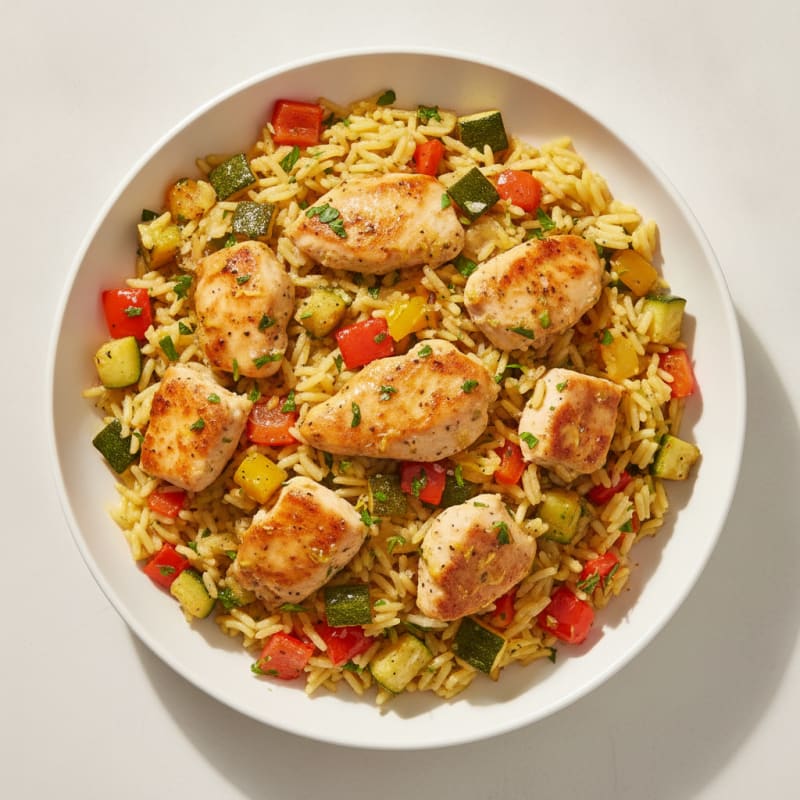 Lemon Herb Rice Pilaf with Roasted Vegetables