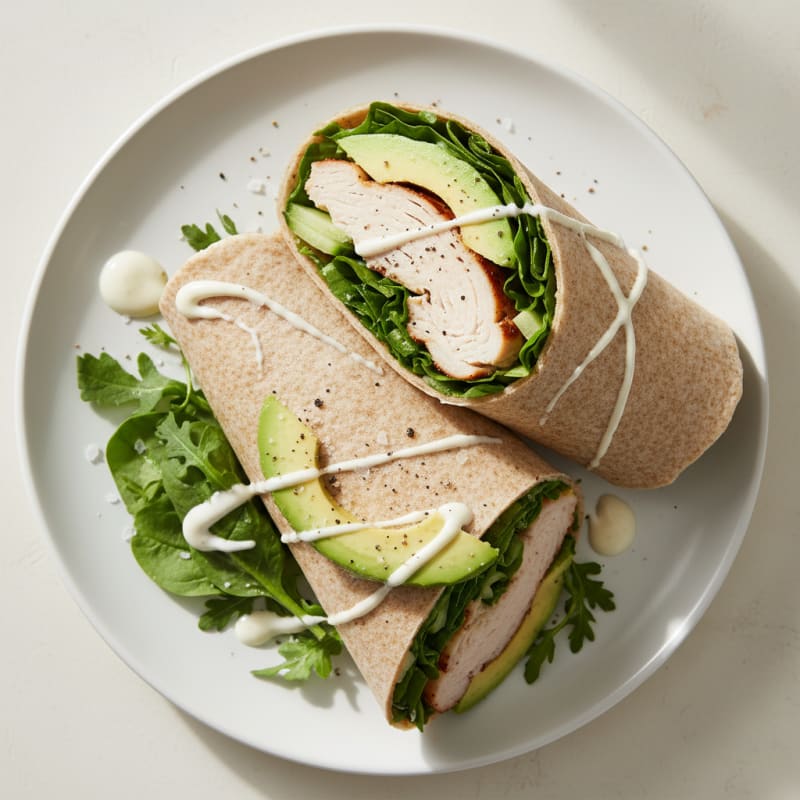 Turkey Wholemeal Wrap with Avocado and Greens