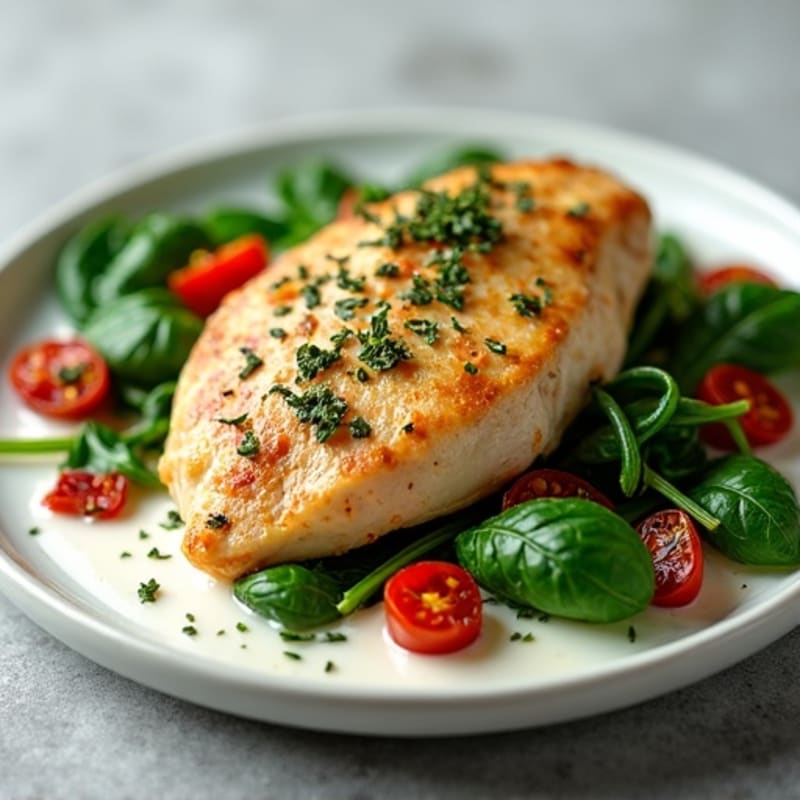 Creamy Herb Chicken with Sun-Dried Tomatoes and Spinach