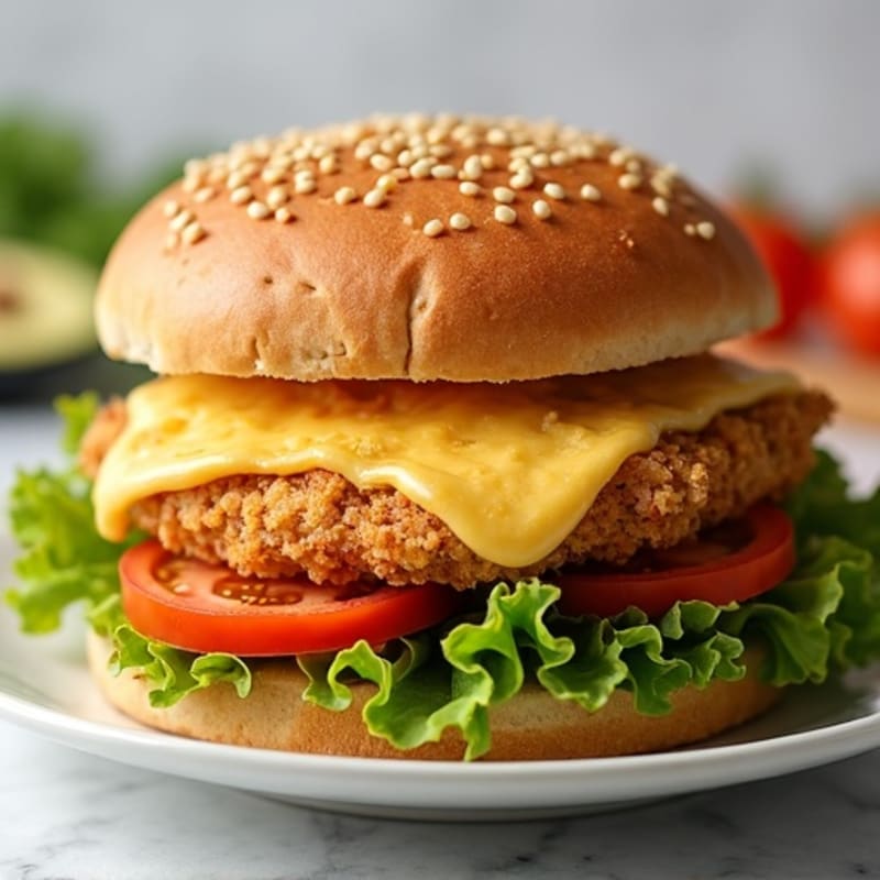 Crispy Mozzarella-Crusted Chicken Burger