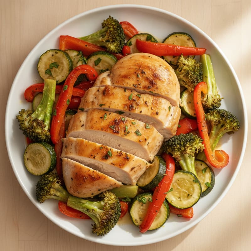 Lemon-Herb Baked Chicken with Roasted Vegetables