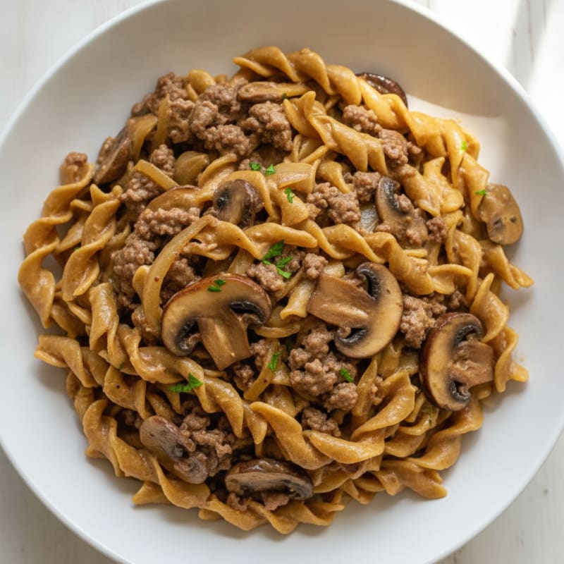Beef Stroganoff with Mushroom Sauce