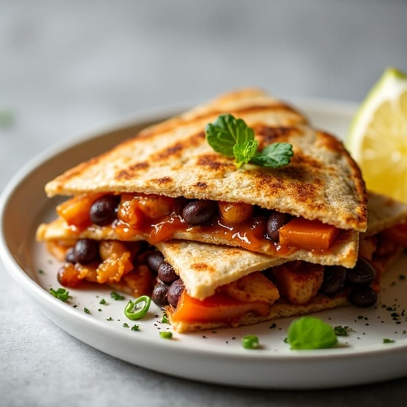 Smoky BBQ Chicken and Black Bean Quesadilla