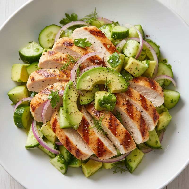 Cucumber Avocado Salad with Lemon-Herb Vinaigrette
