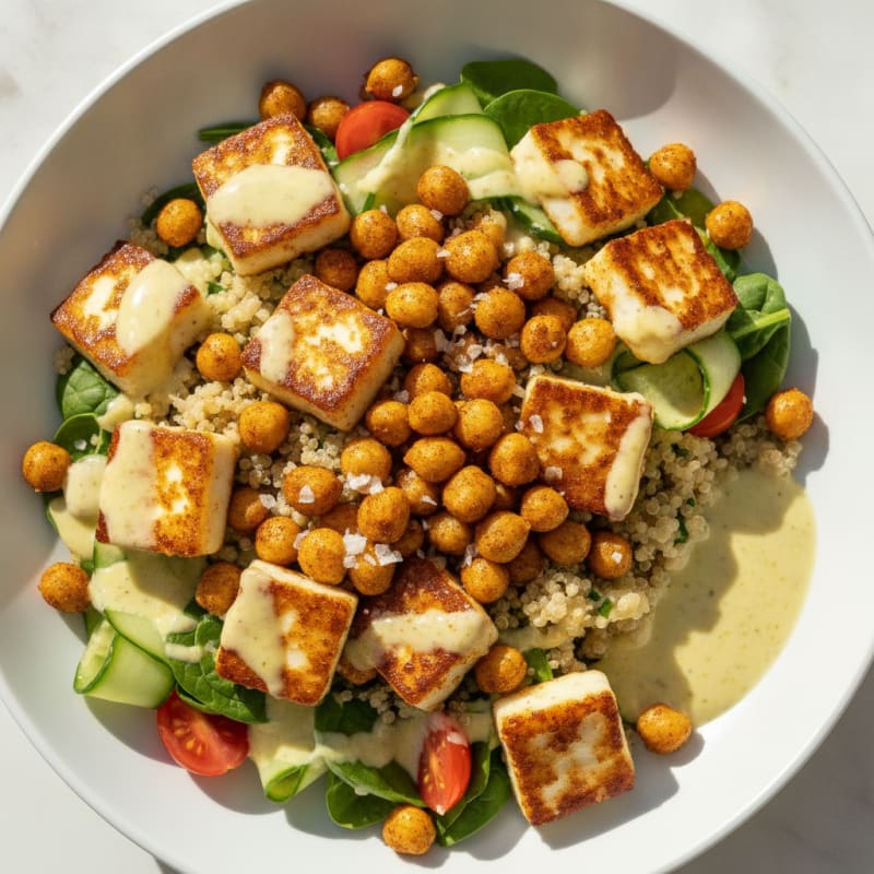 Halloumi and Chickpea Grain Bowl
