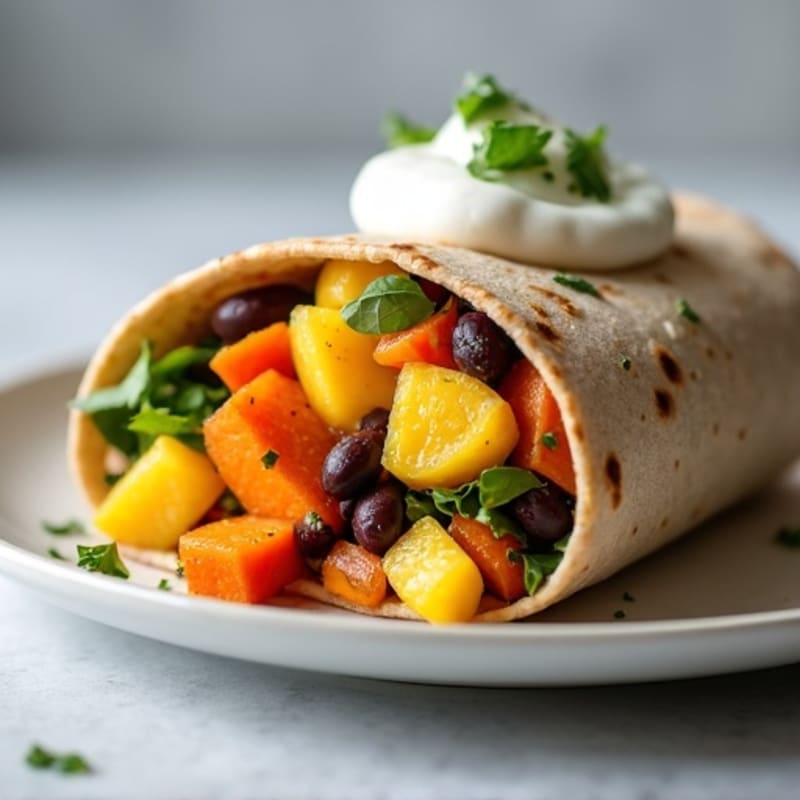 Protein-Packed Sweet Potato Black Bean Breakfast Burrito