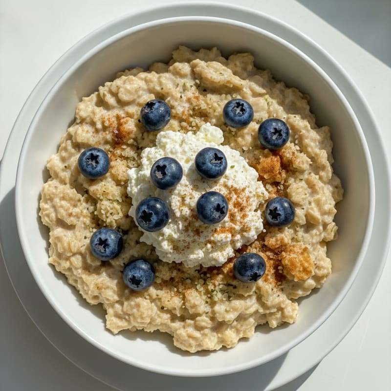 Berry Cottage Cheese Oatmeal Bowl