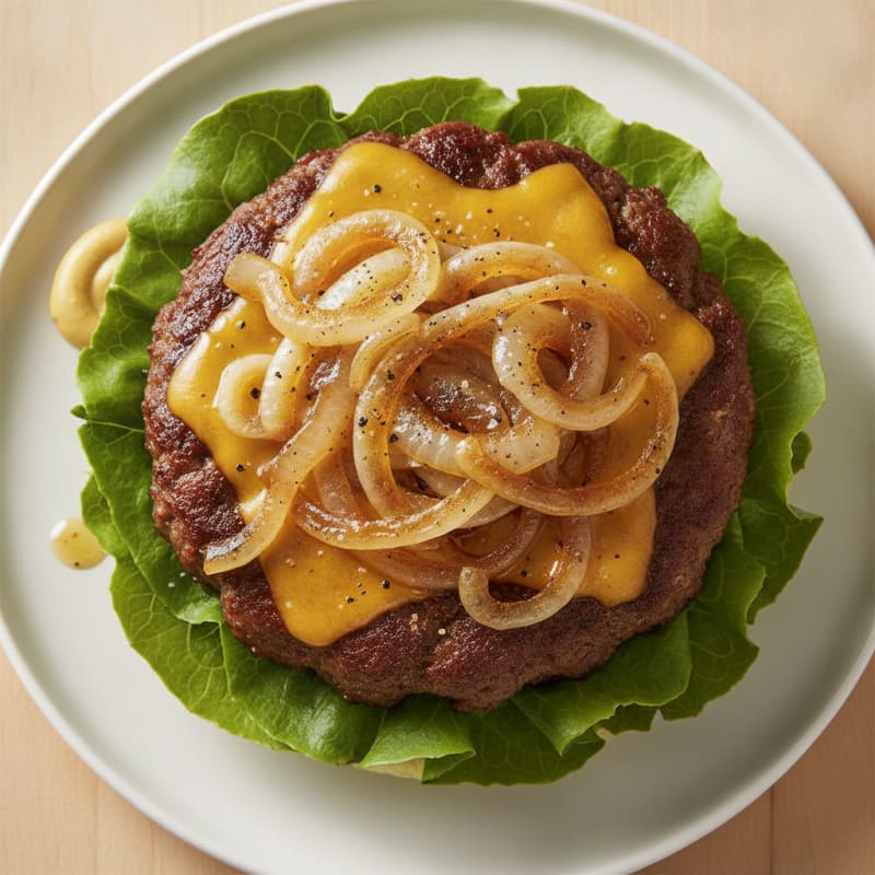 Classic Beef Burger with Caramelized Onions