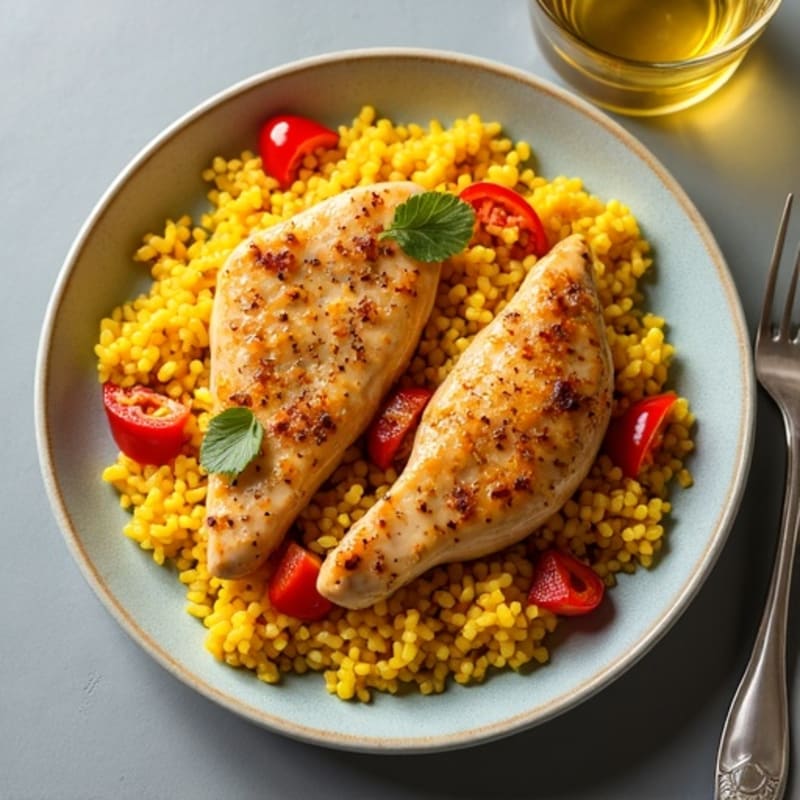 Saffron Chicken and Yellow Rice Skillet