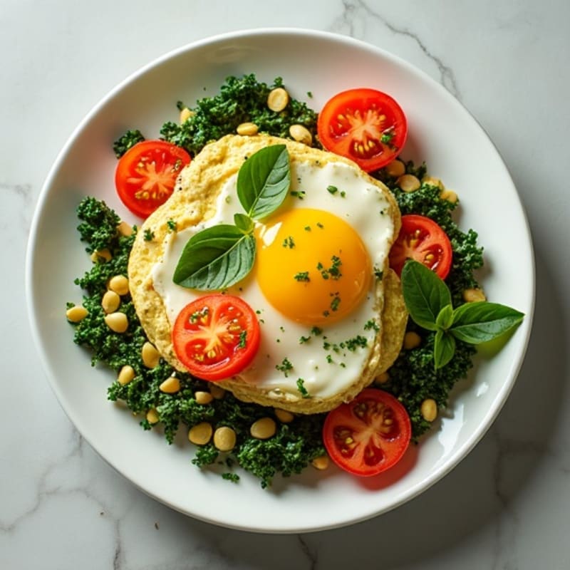 Egg White Spinach Scramble with Fresh Tomatoes