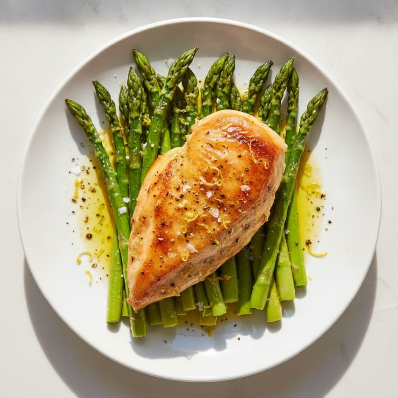Lemon-Herb Roasted Chicken with Asparagus