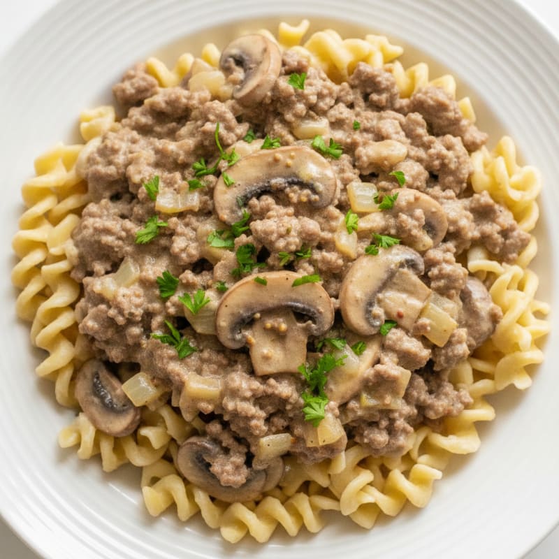Beef Stroganoff with Egg Noodles