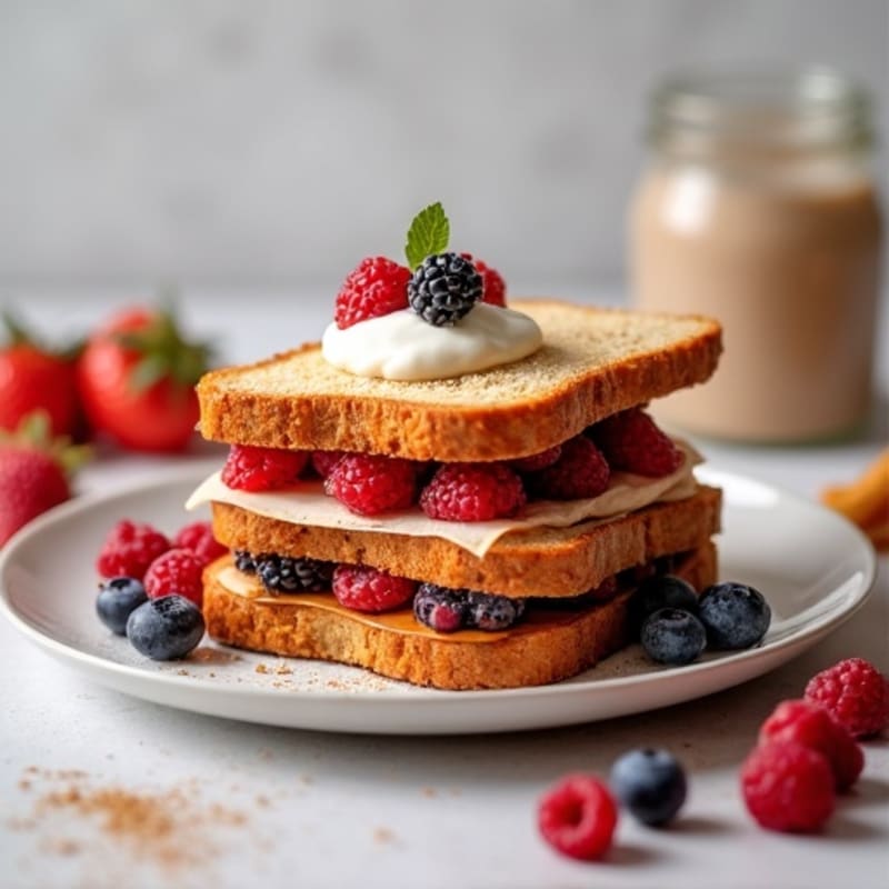 Crispy Air-Fried Almond Butter & Berry Sandwich