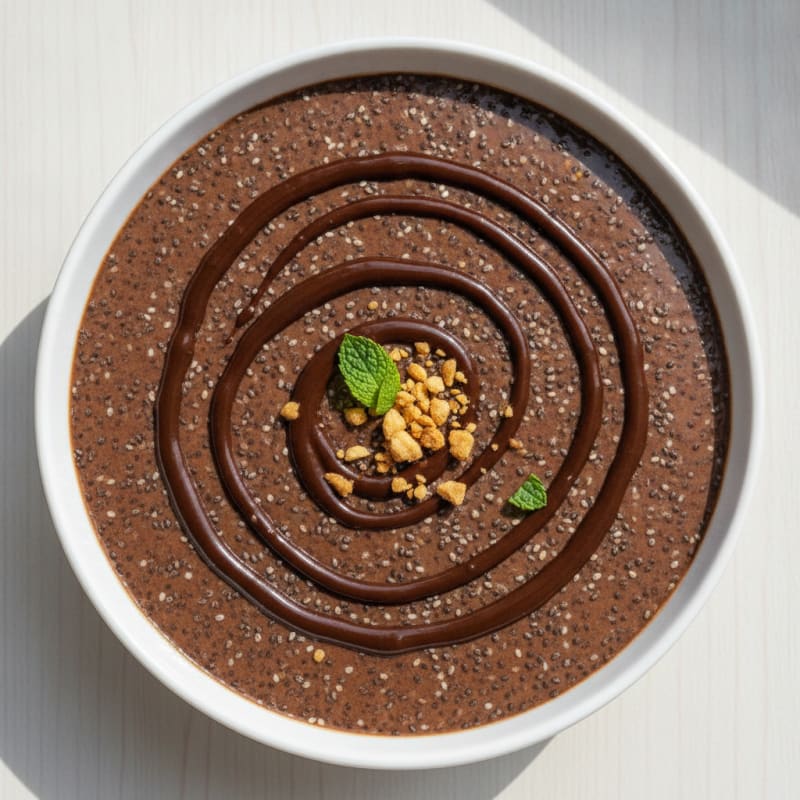 Silky Chocolate Protein Pudding with Chia Seeds