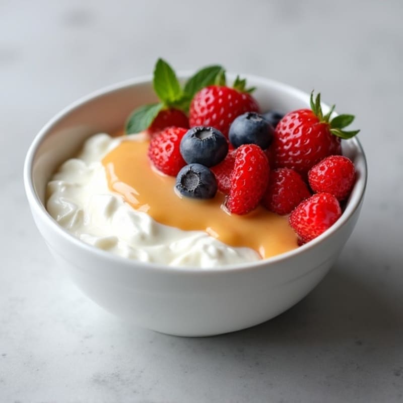 Creamy Greek Yogurt Bowl with Mixed Berries and Almond Butter