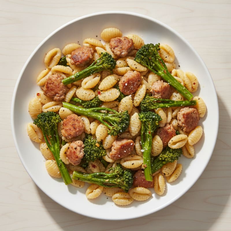 Chicken Sausage Orecchiette with Broccoli Rabe