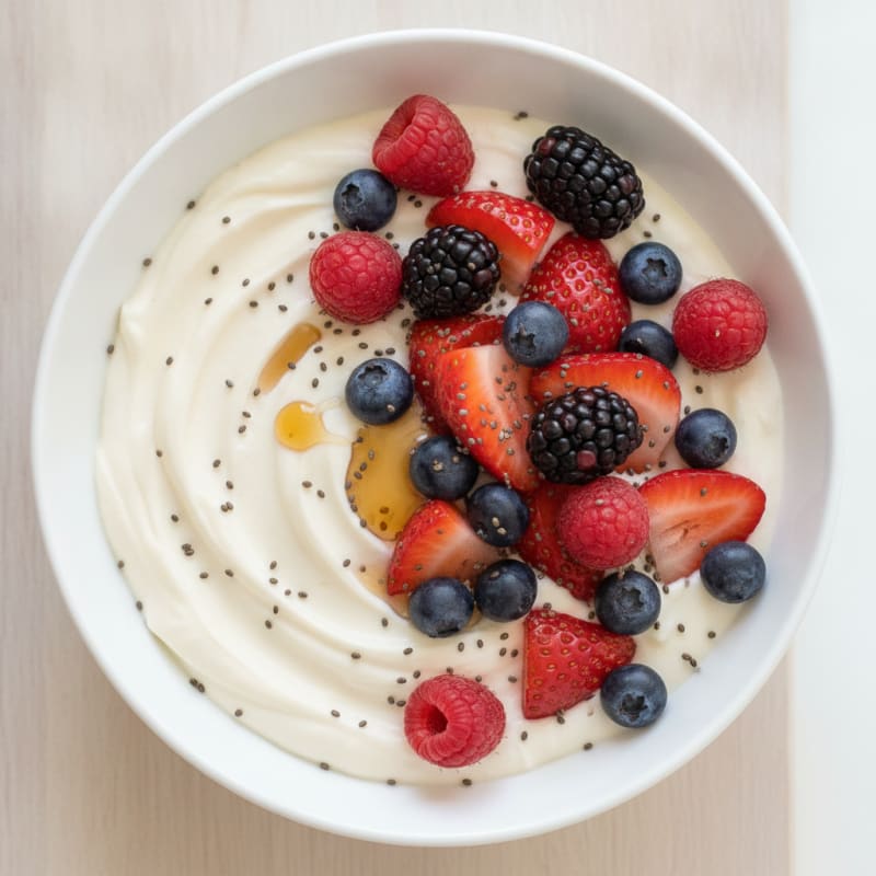 Silky Greek Yogurt Protein Mousse with Berries