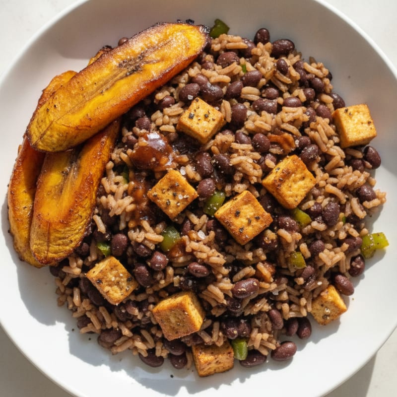Congri with Sweet Plantains