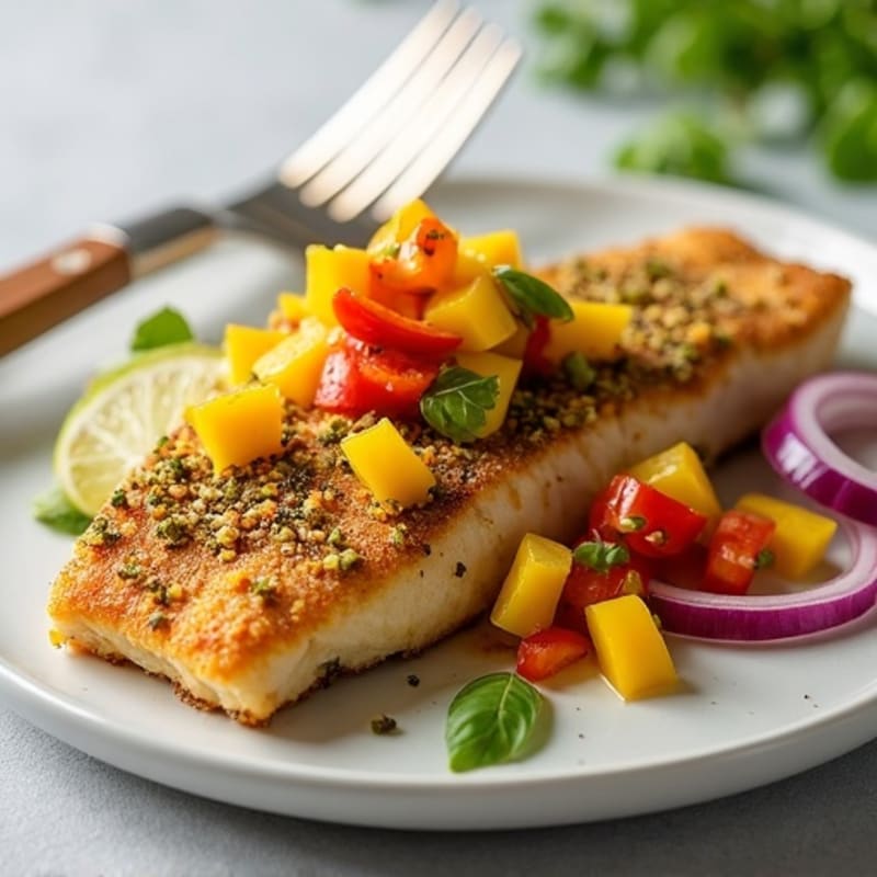 Crispy Pistachio-Crusted Mahi Mahi with Mango Salsa