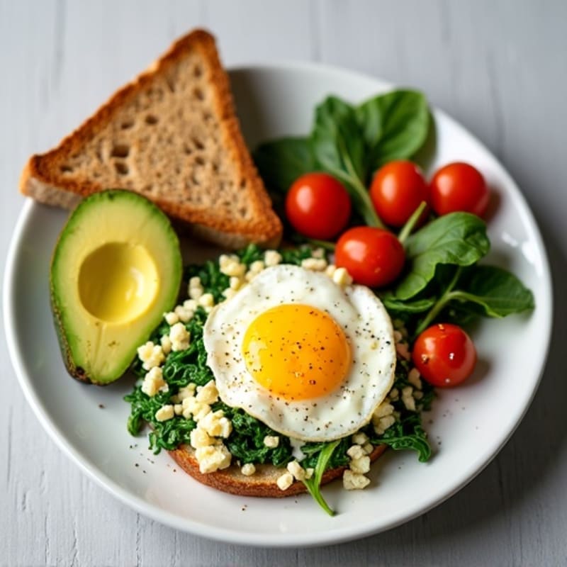 Cottage Cheese Scramble with Spinach and Tomatoes