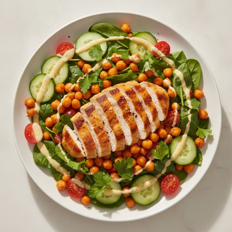 Harissa Chickpea Salad with Lemon-Herb Dressing