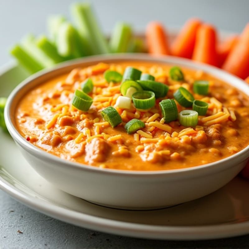 Creamy Buffalo Chicken Dip with Fresh Veggies