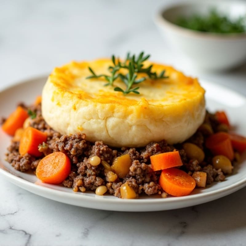 Lean Ground Beef and Root Vegetable Shepherd's Pie with Creamy Potato Topping