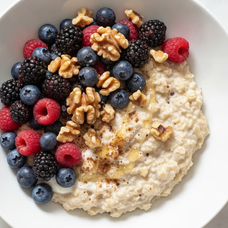 Classic Oatmeal with Berries and Nuts