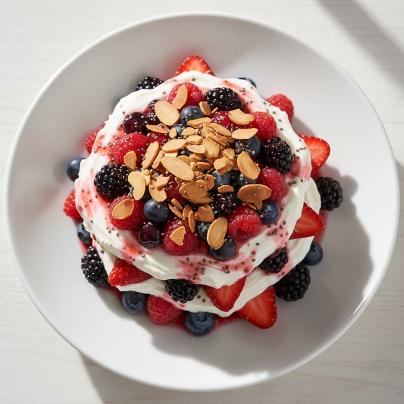 Greek Yogurt Protein Parfait with Mixed Berries