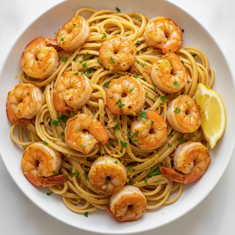 Garlic Butter Shrimp Scampi with Linguine
