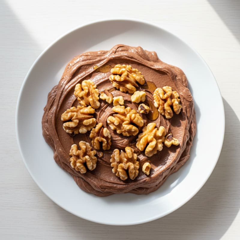 Silky Chocolate Protein Pudding with Toasted Walnuts