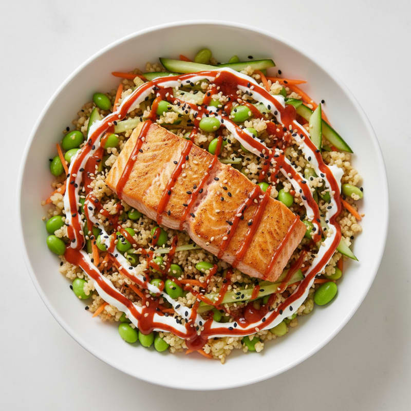 Zesty Pan-Seared Salmon Sushi Bowl