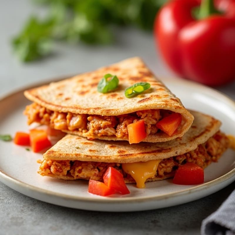 Crispy Whole Wheat BBQ Chicken Quesadillas