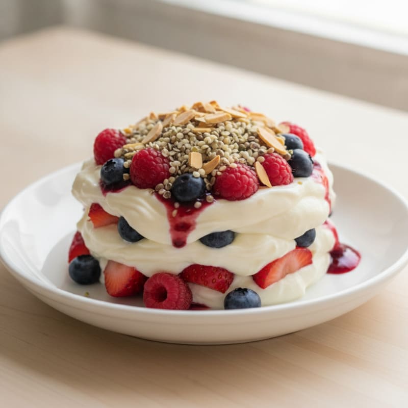 Greek Yogurt Protein Parfait with Mixed Berries