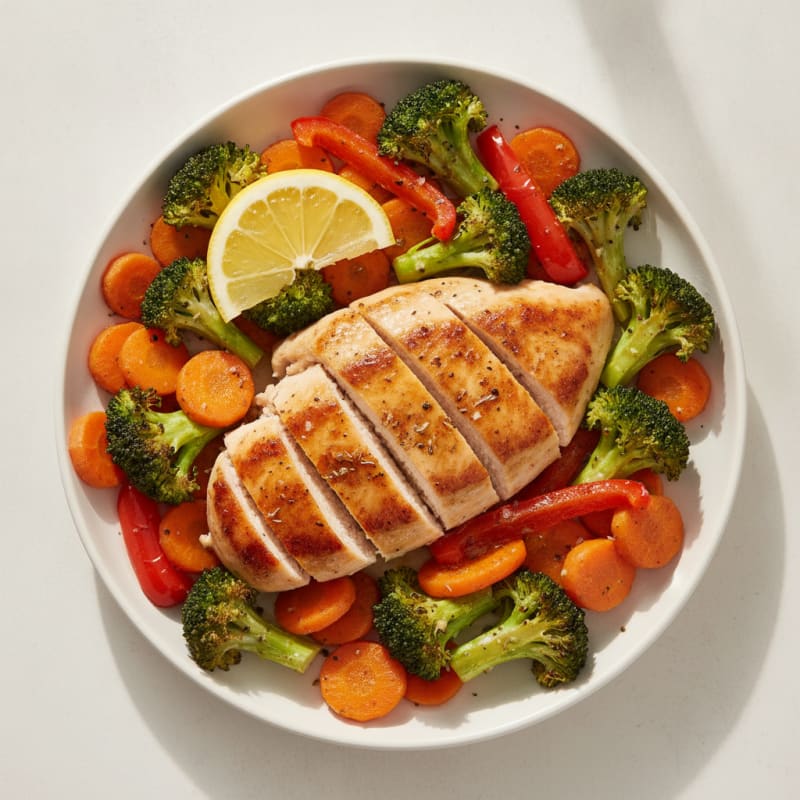 Pan-Seared Chicken with Roasted Vegetables