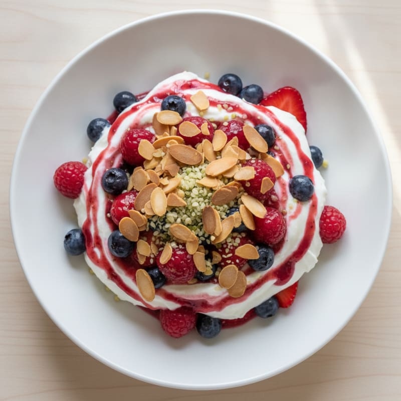 Greek Yogurt Protein Parfait with Mixed Berries