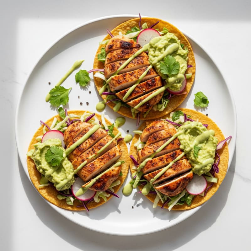 Crispy Chicken Tostadas with Zesty Avocado