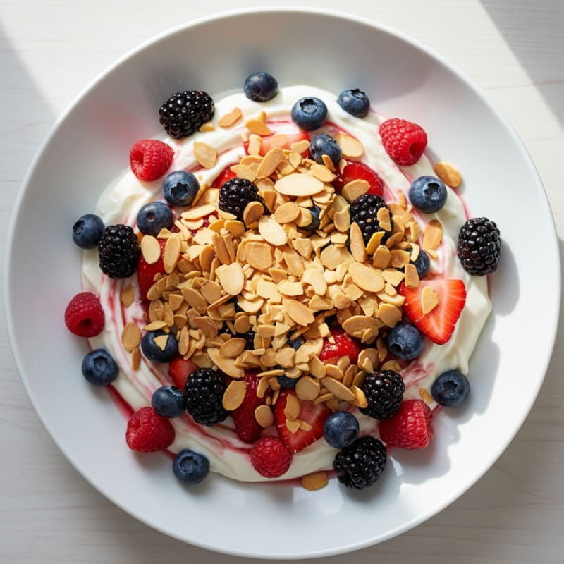 Greek Yogurt Protein Parfait with Mixed Berries