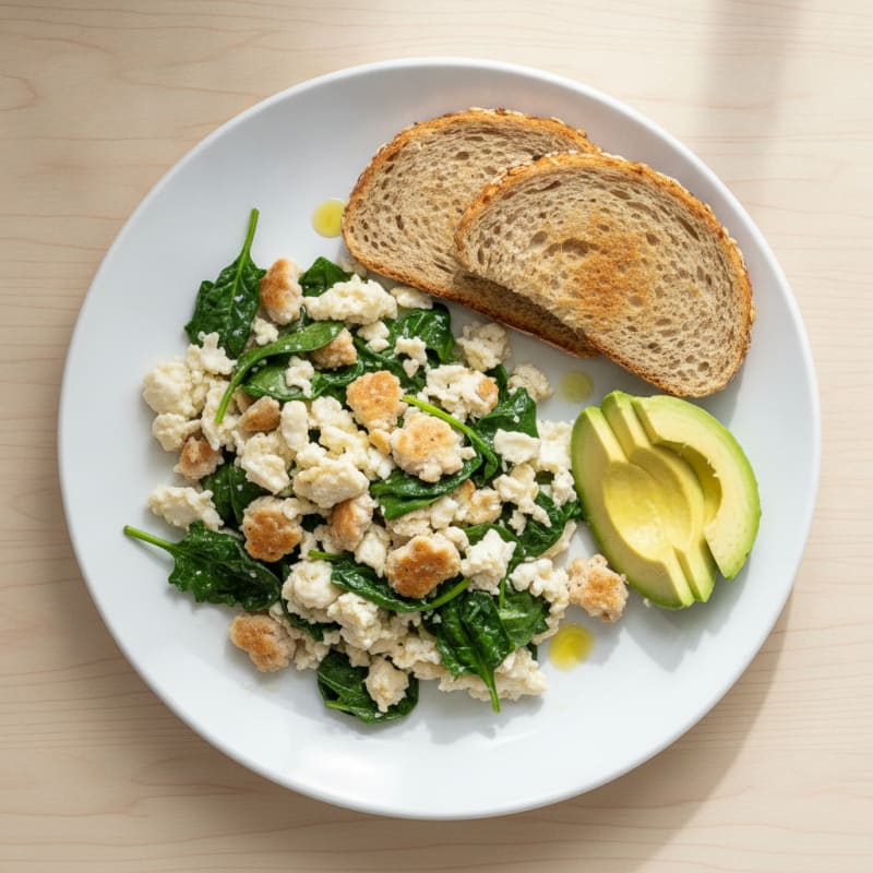 Egg White and Turkey Sausage Scramble with Spinach