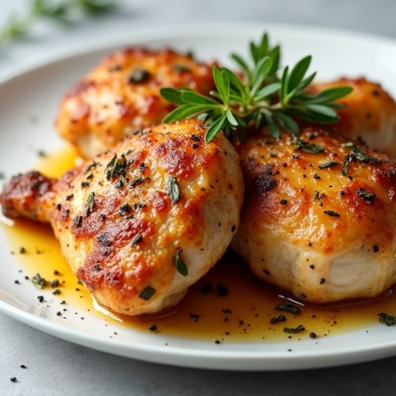 Crispy Herb-Roasted Chicken Thighs with Garlic