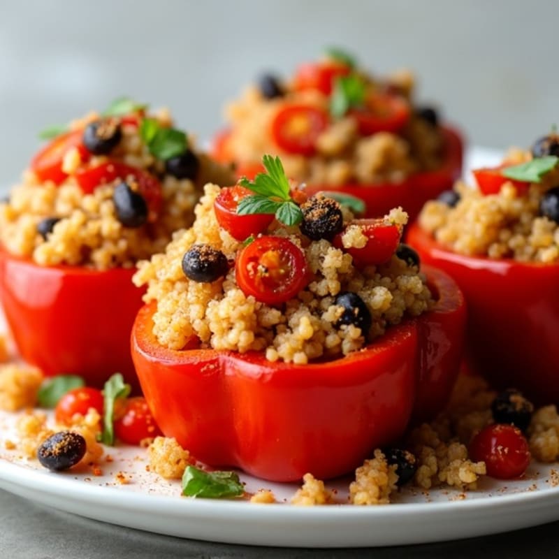 Fire-Roasted Quinoa Stuffed Bell Peppers