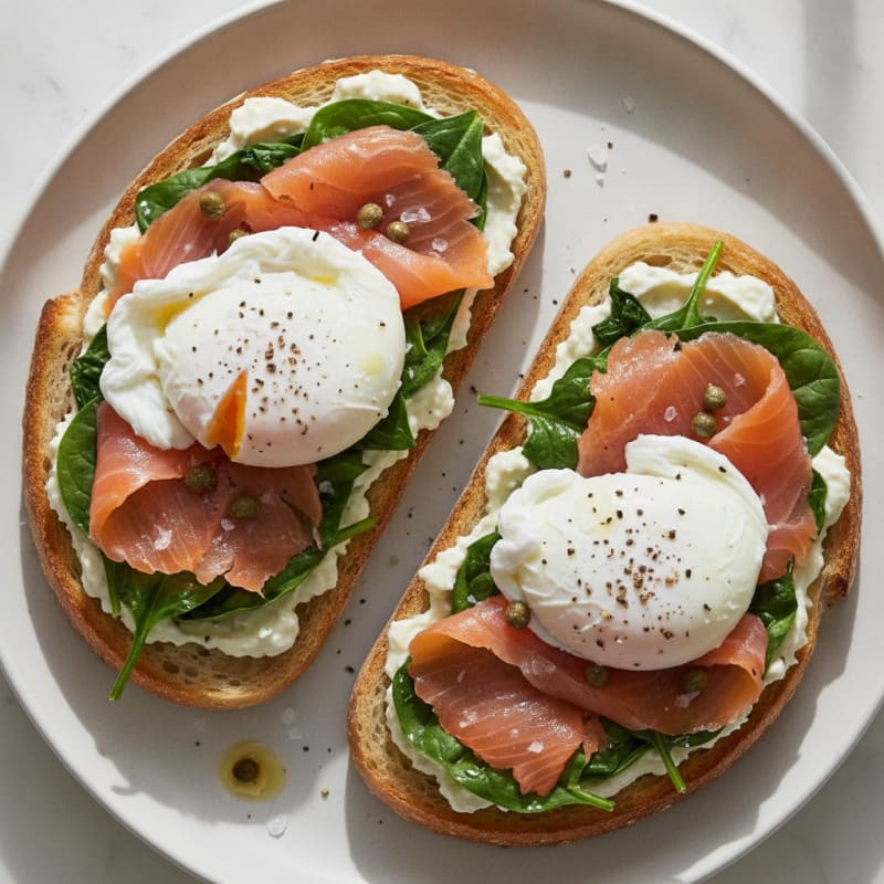 Smoked Salmon & Spinach Sourdough Toast