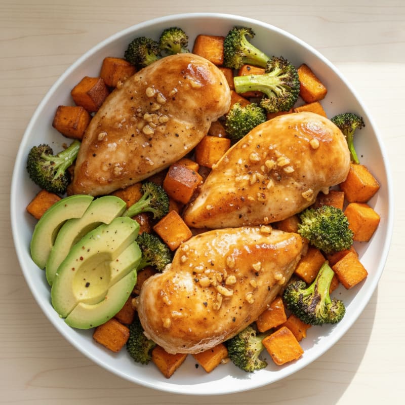 Sheet Pan Honey-Garlic Chicken and Sweet Potatoes