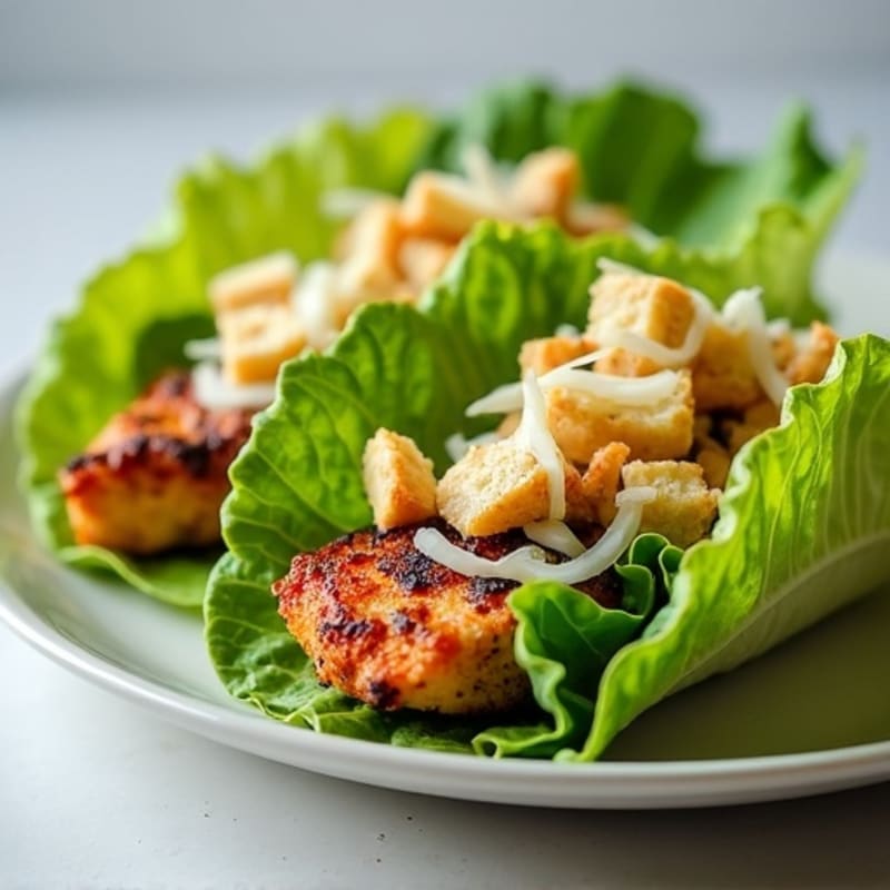 Crispy Grilled Chicken Caesar Lettuce Wraps