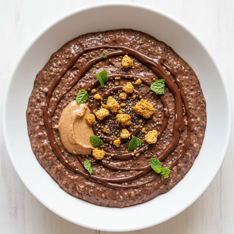 Silky Chocolate Protein Pudding with Chia Seeds