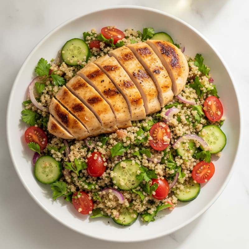 Lemon Herb Grilled Chicken Quinoa Salad