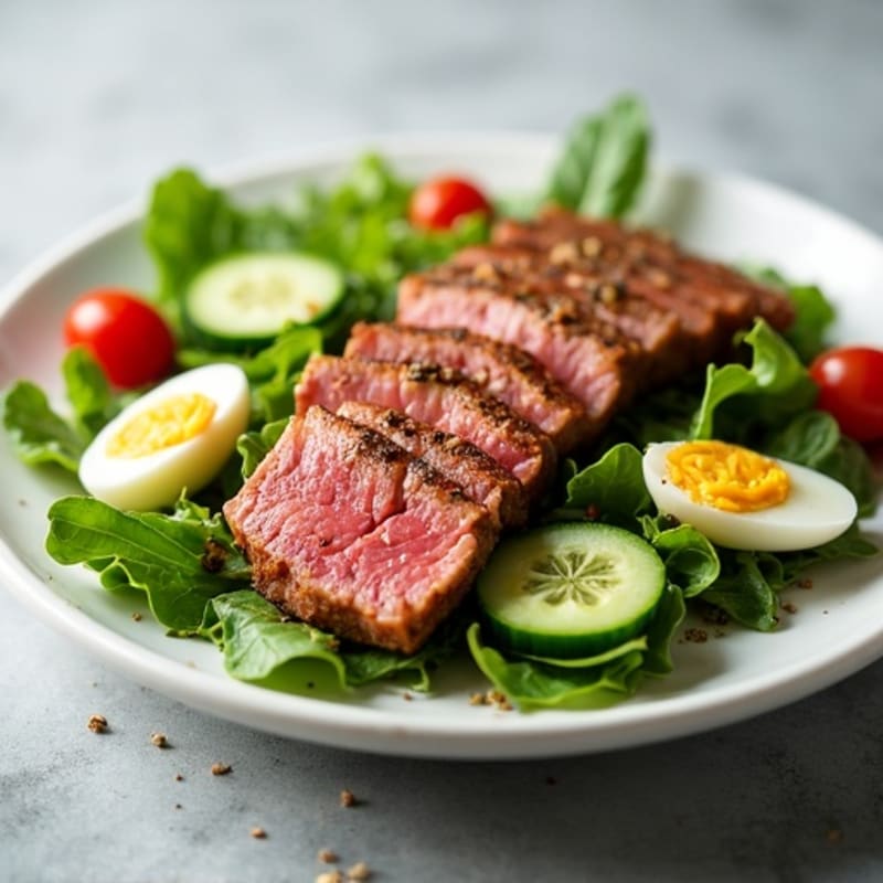 Seared Tuna Salad with Crunchy Greens and Lemon Vinaigrette